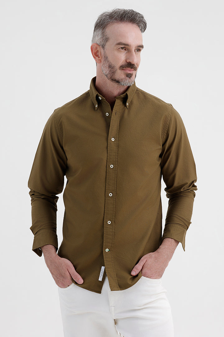 MILITARY OLIVE OXFORD SHIRT