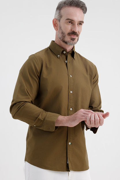 MILITARY OLIVE OXFORD SHIRT