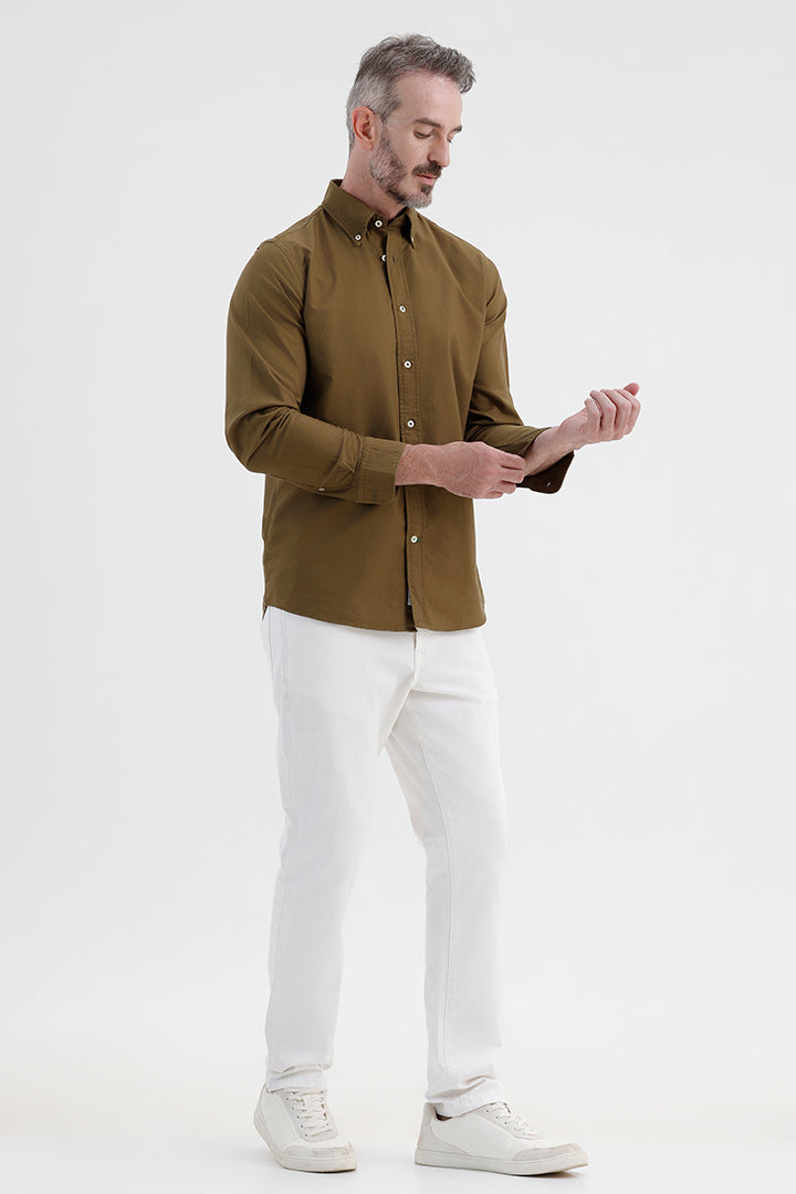 MILITARY OLIVE OXFORD SHIRT