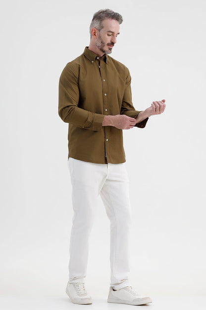 MILITARY OLIVE OXFORD SHIRT