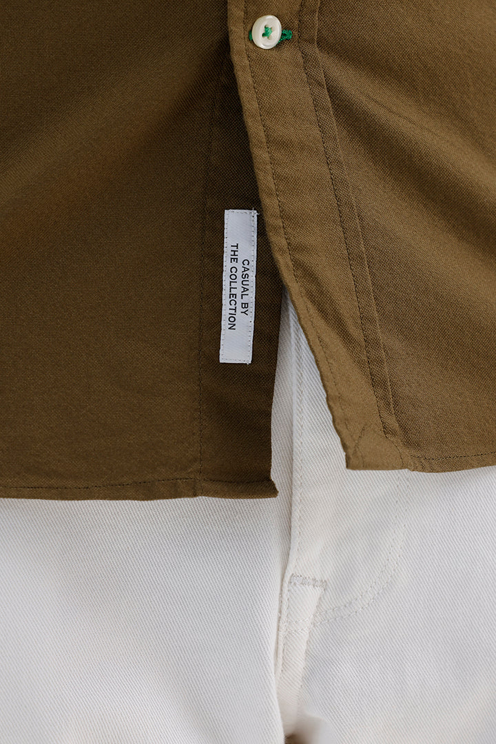 MILITARY OLIVE OXFORD SHIRT