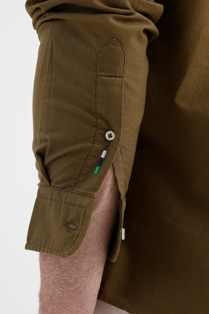 MILITARY OLIVE OXFORD SHIRT