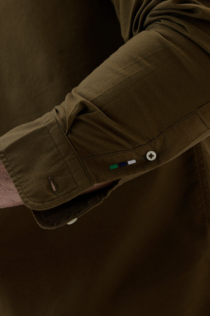 MILITARY OLIVE OXFORD SHIRT
