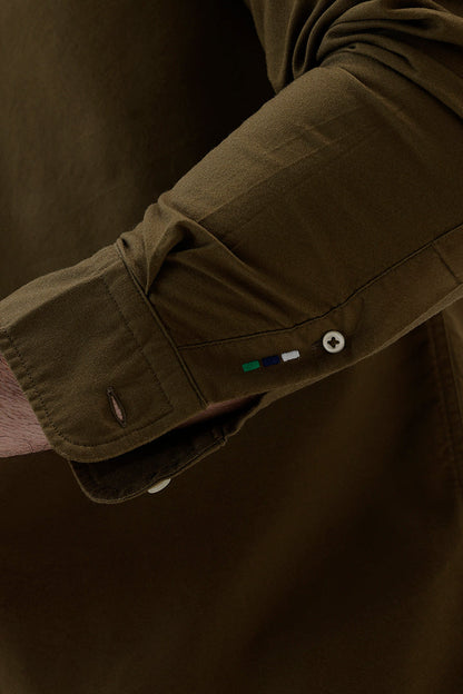 MILITARY OLIVE OXFORD SHIRT