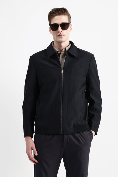SPREAD COLLAR PLAIN JACKET