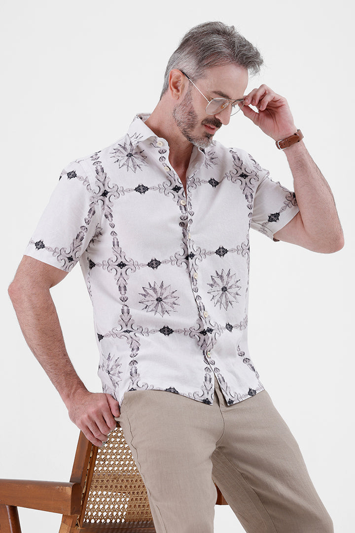 TURKISH ROSE BAROQUE
COTTON LINEN PRINT SHIRT