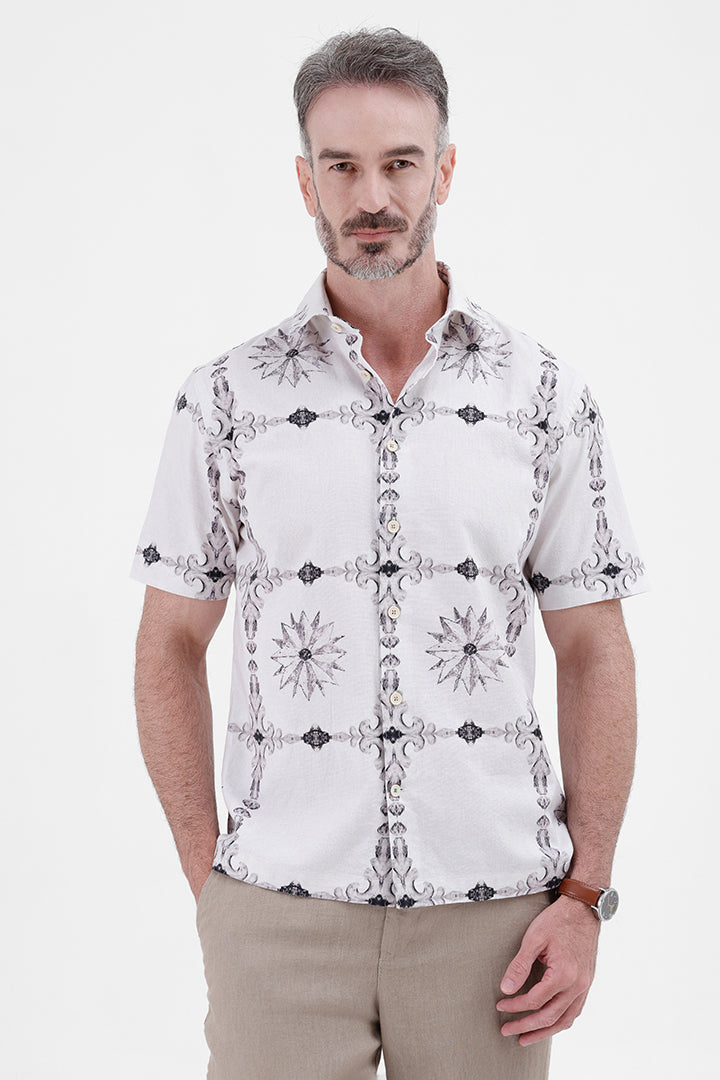 TURKISH ROSE BAROQUE
COTTON LINEN PRINT SHIRT
