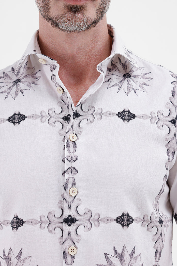 TURKISH ROSE BAROQUE
COTTON LINEN PRINT SHIRT