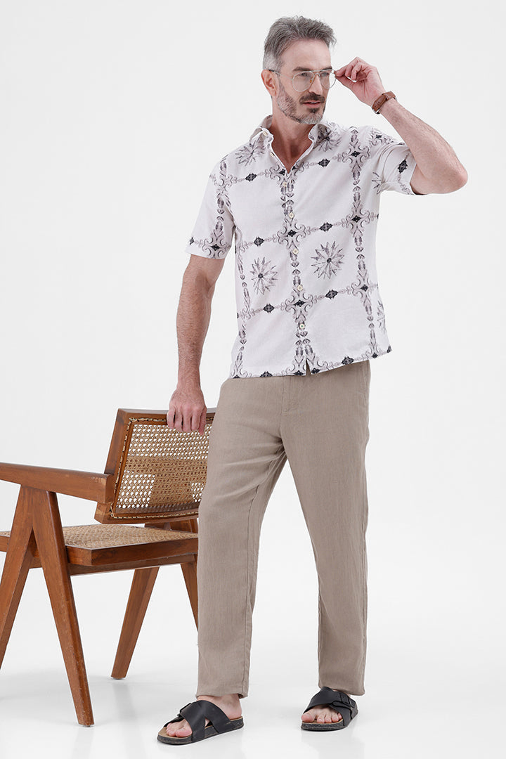 TURKISH ROSE BAROQUE
COTTON LINEN PRINT SHIRT