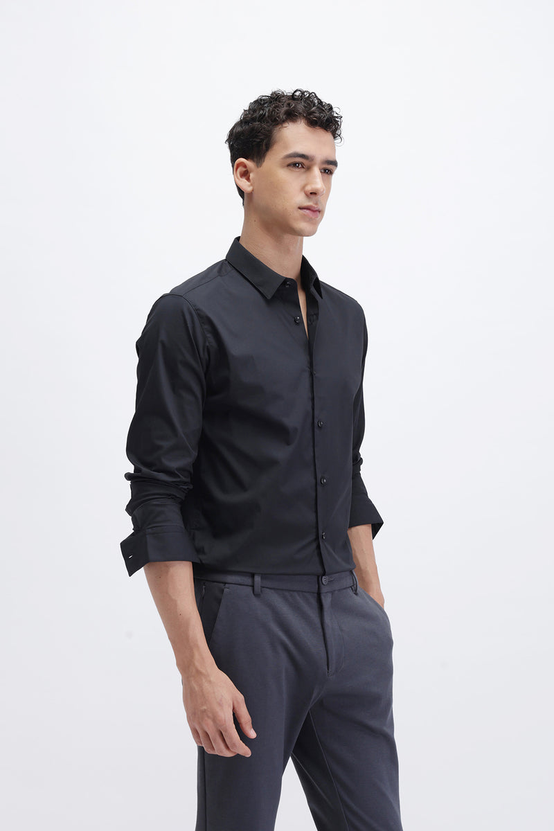 SLIM FIT CASUAL PLAIN SHIRT