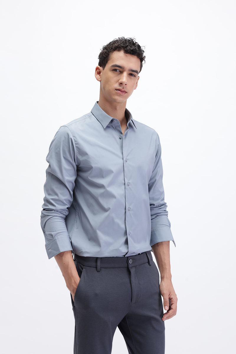 SLIM FIT PLAIN CASUAL SHIRT