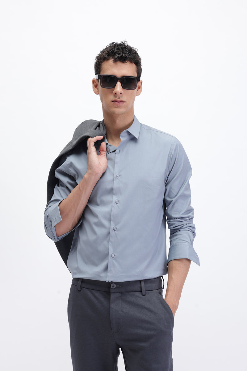 SLIM FIT PLAIN CASUAL SHIRT