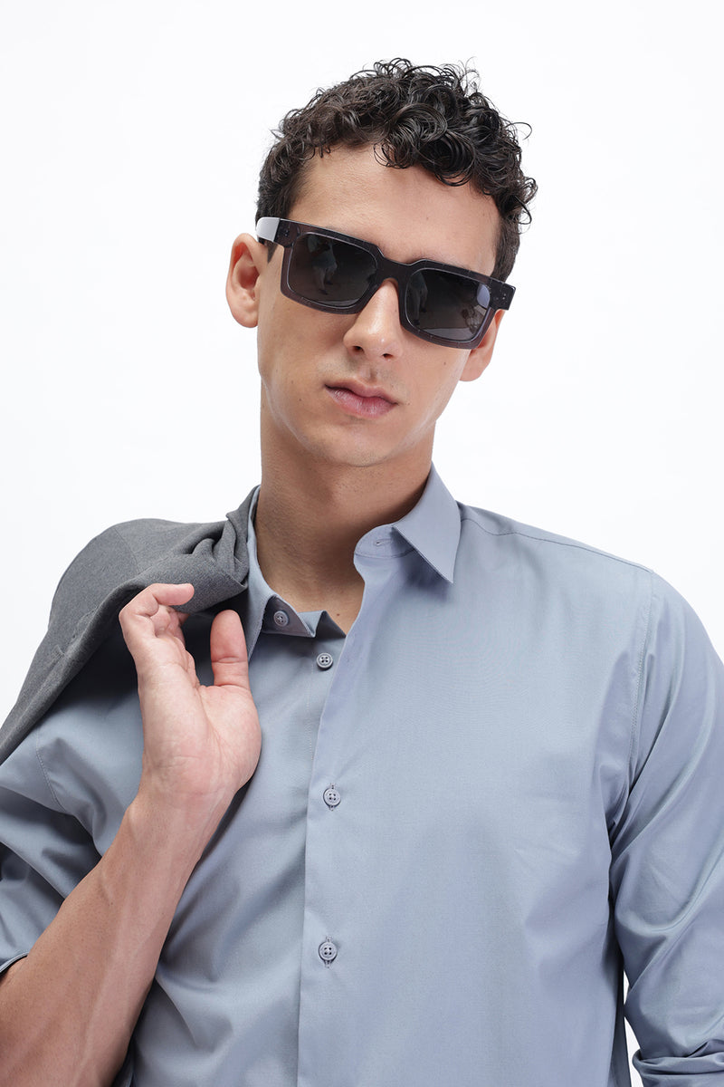 SLIM FIT PLAIN CASUAL SHIRT