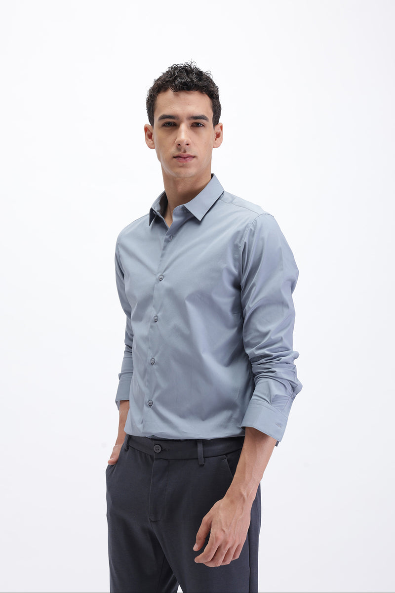 SLIM FIT PLAIN CASUAL SHIRT