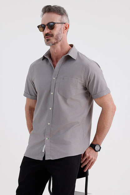 GREY FLANNEL OXFORD SHIRT