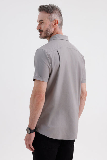 GREY FLANNEL OXFORD SHIRT
