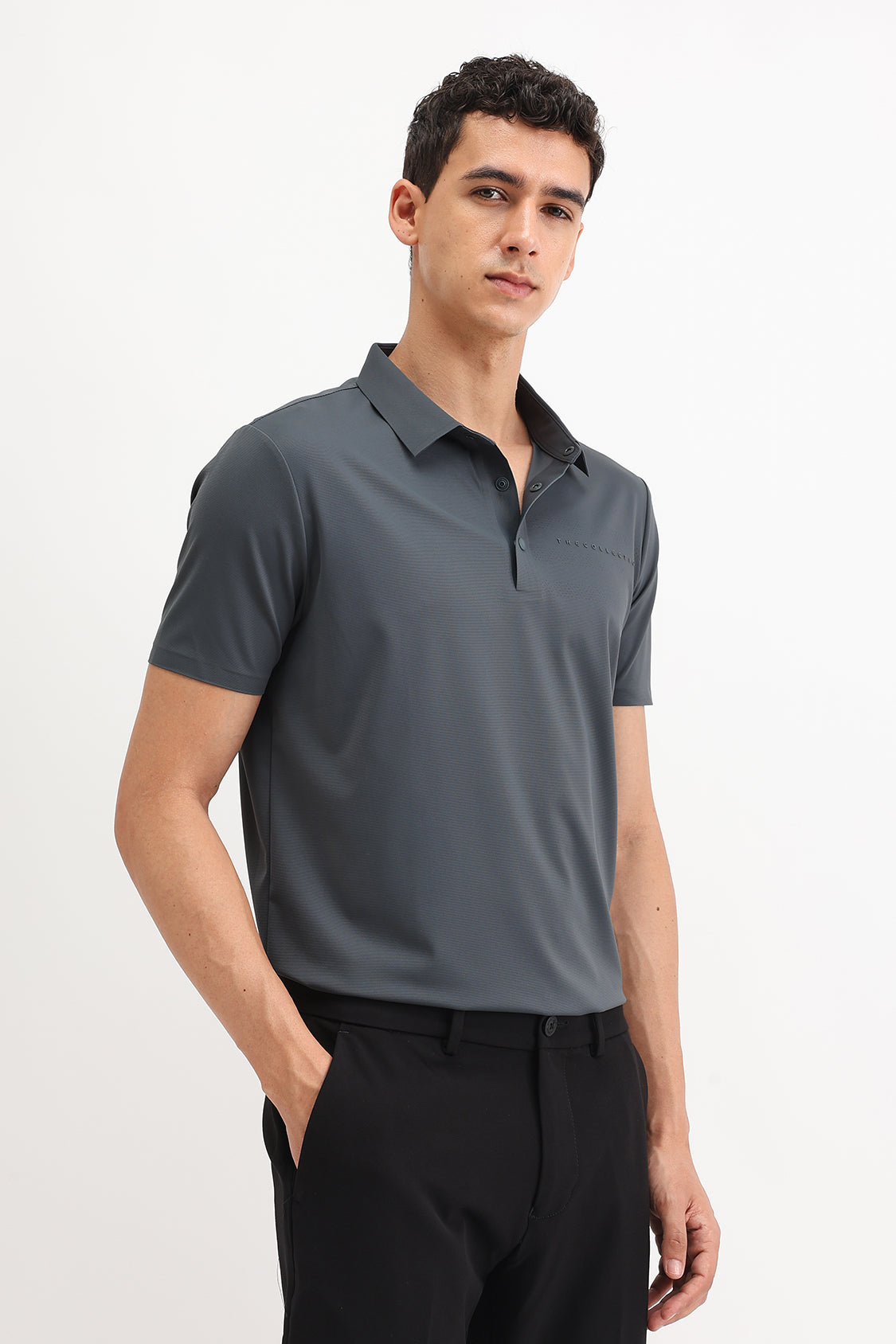 PLAIN SLIM FIT POLO T-SHIRT