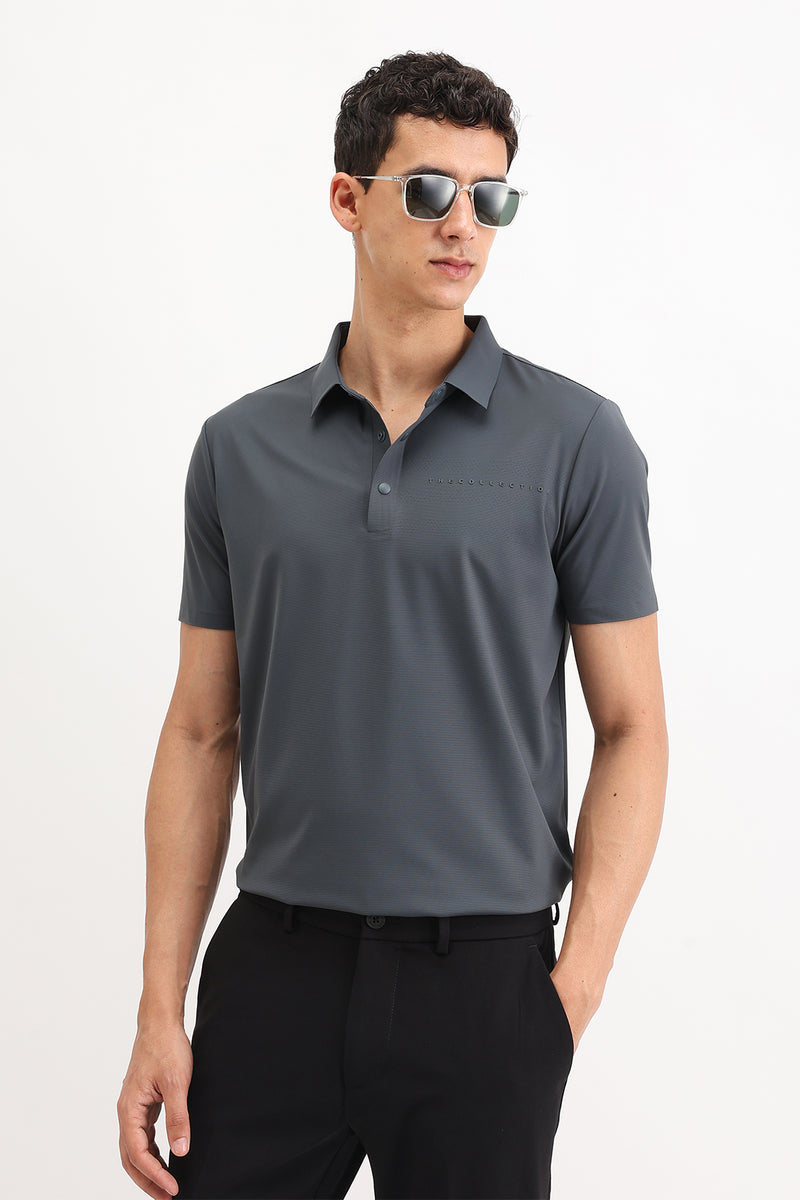 PLAIN SLIM FIT POLO T-SHIRT