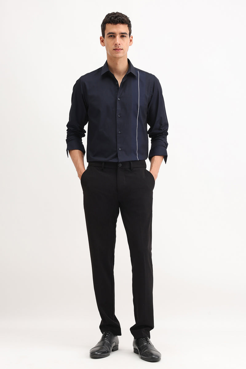 PLACEMENT STRIPED SLIM FIT SHIRT