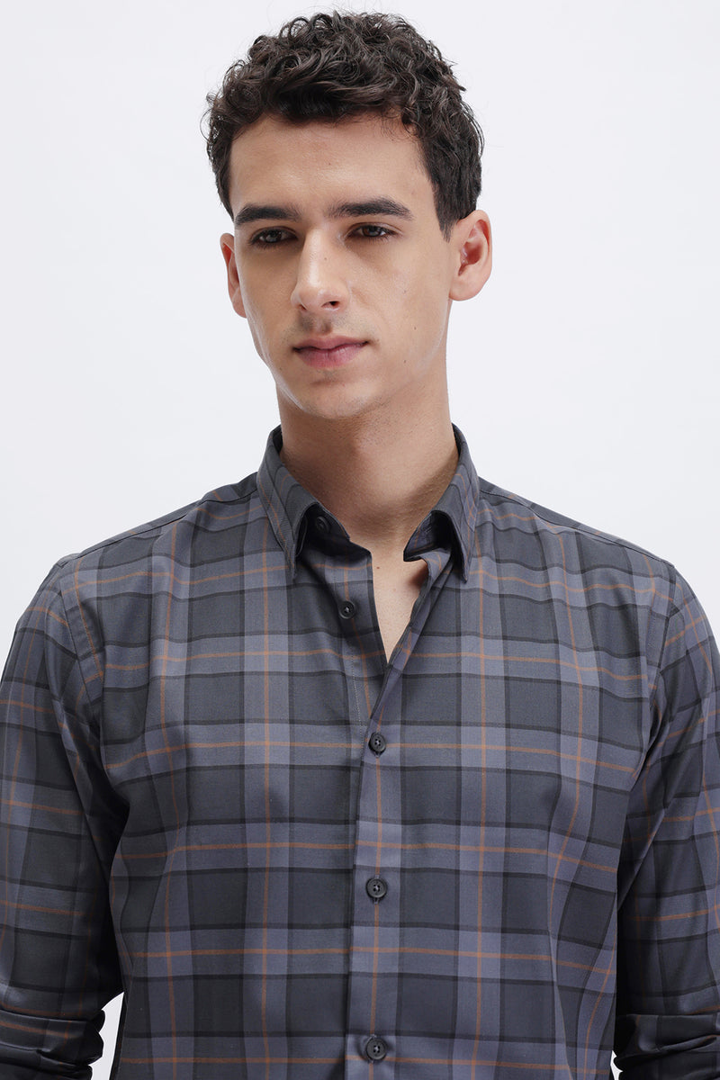 SLIM FIT CHECKED CASUAL SHIRT