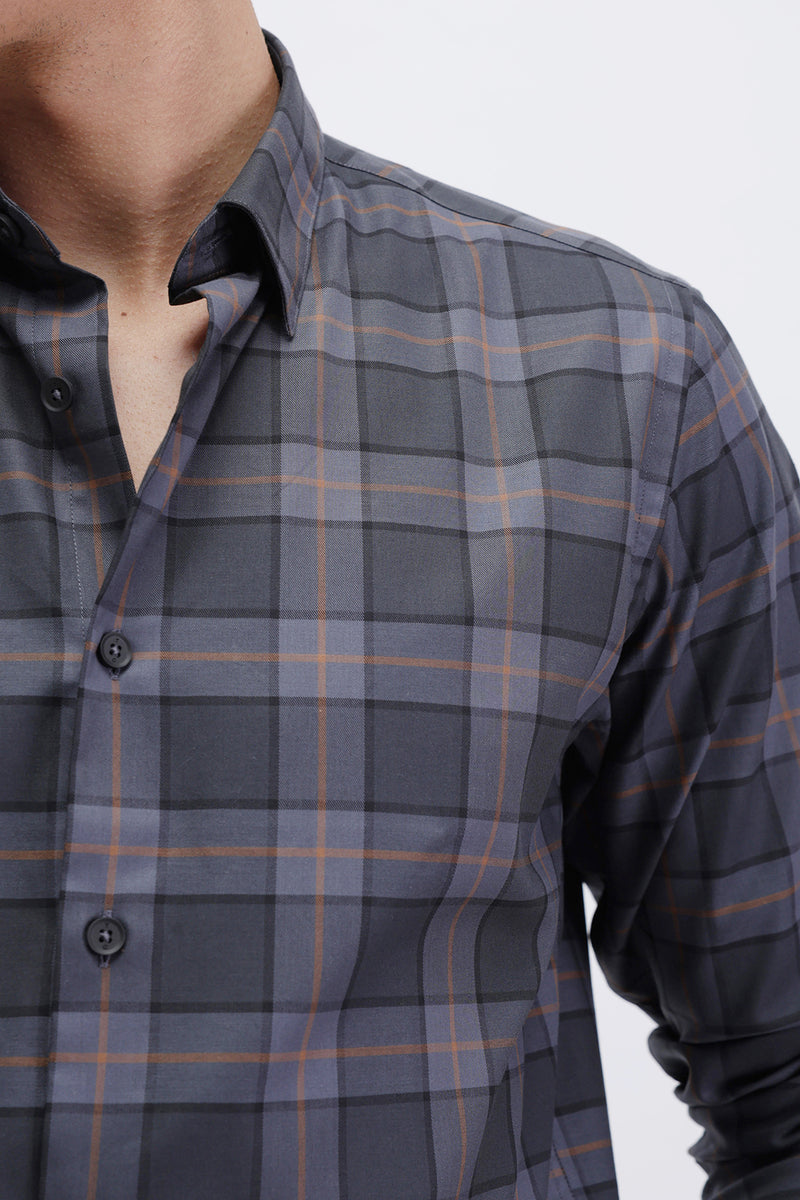 SLIM FIT CHECKED CASUAL SHIRT