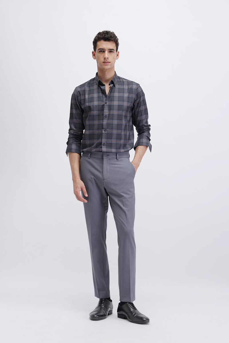 SLIM FIT CHECKED CASUAL SHIRT