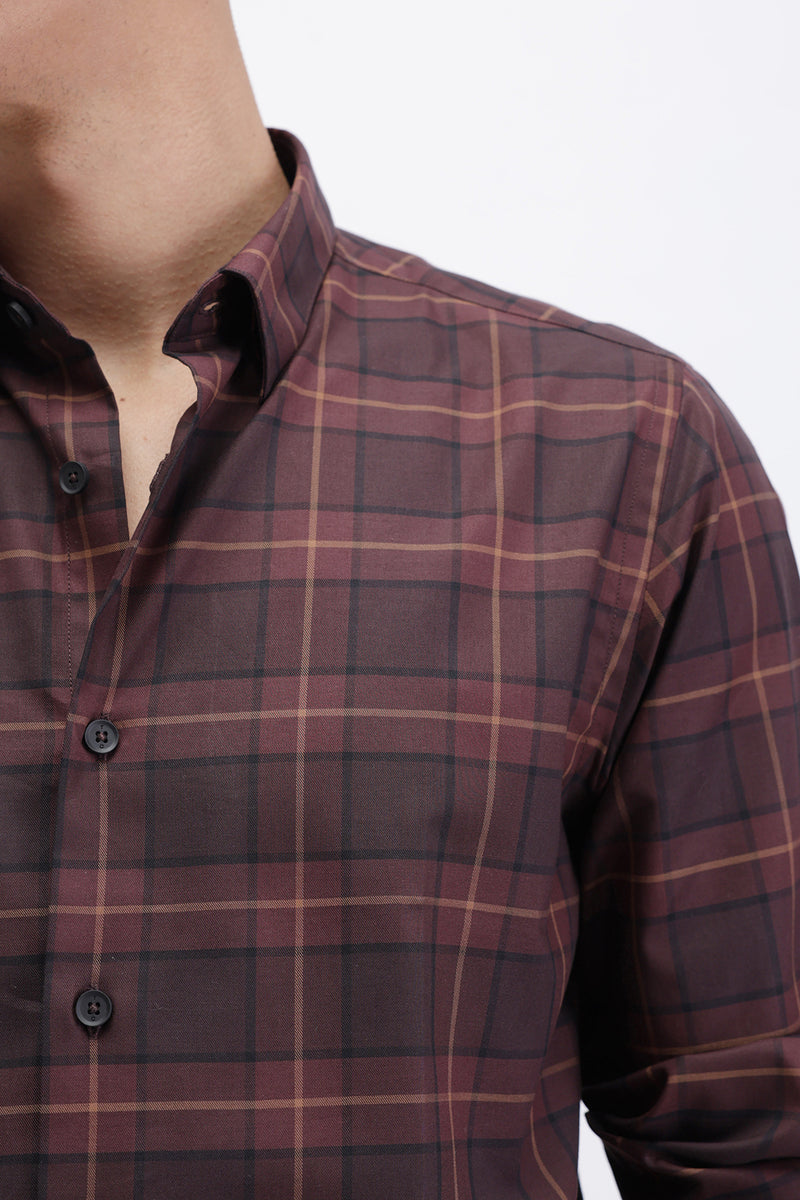 SLIM FIT CHECKED CASUAL SHIRT