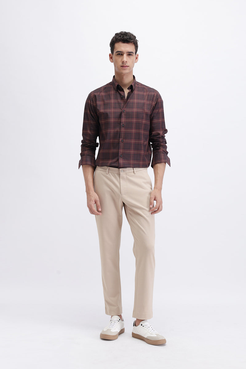 SLIM FIT CHECKED CASUAL SHIRT