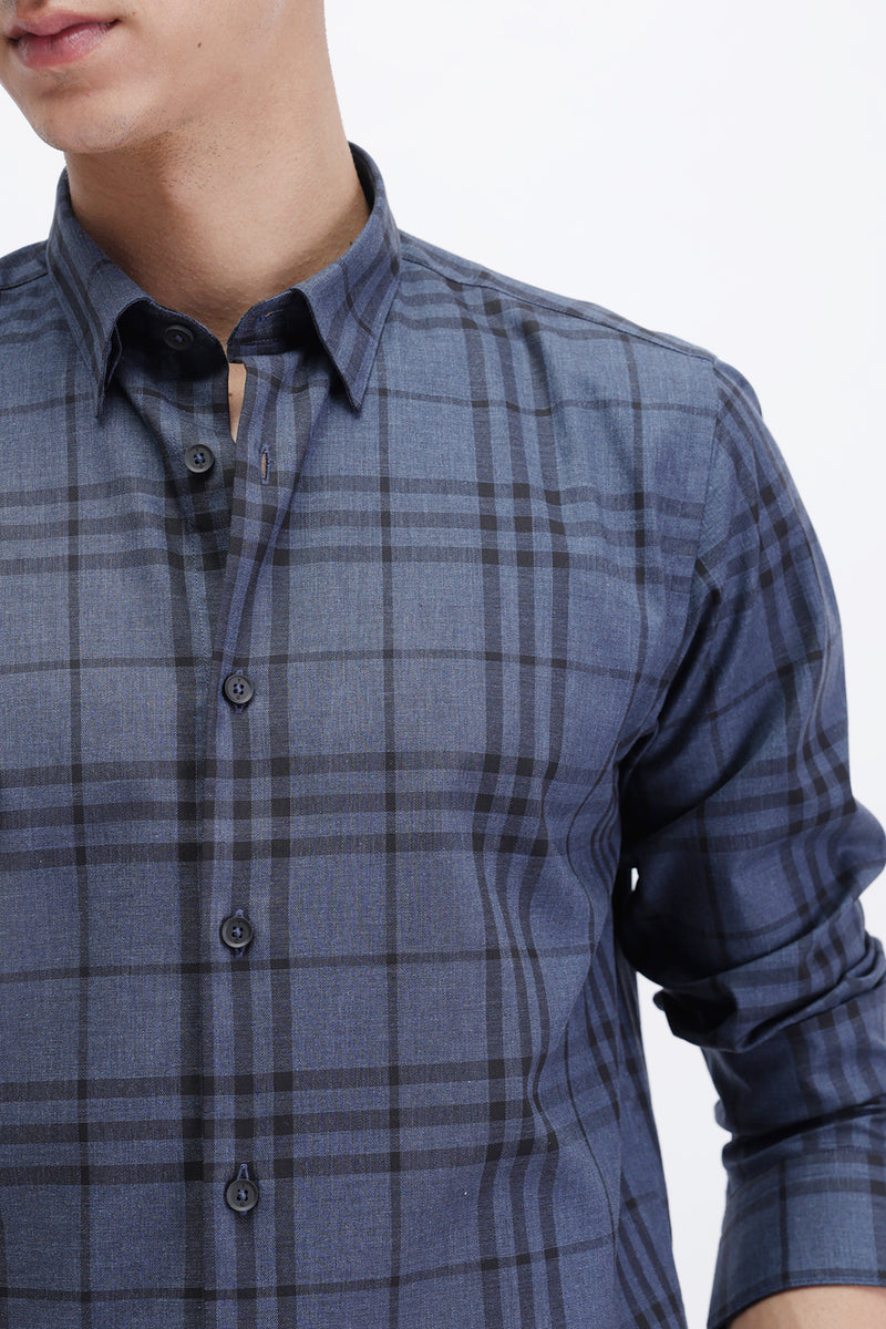 SLIM FIT CHECKERED SHIRT