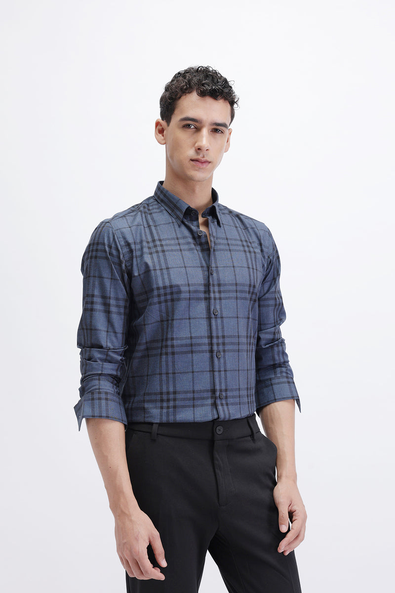 SLIM FIT CHECKERED SHIRT