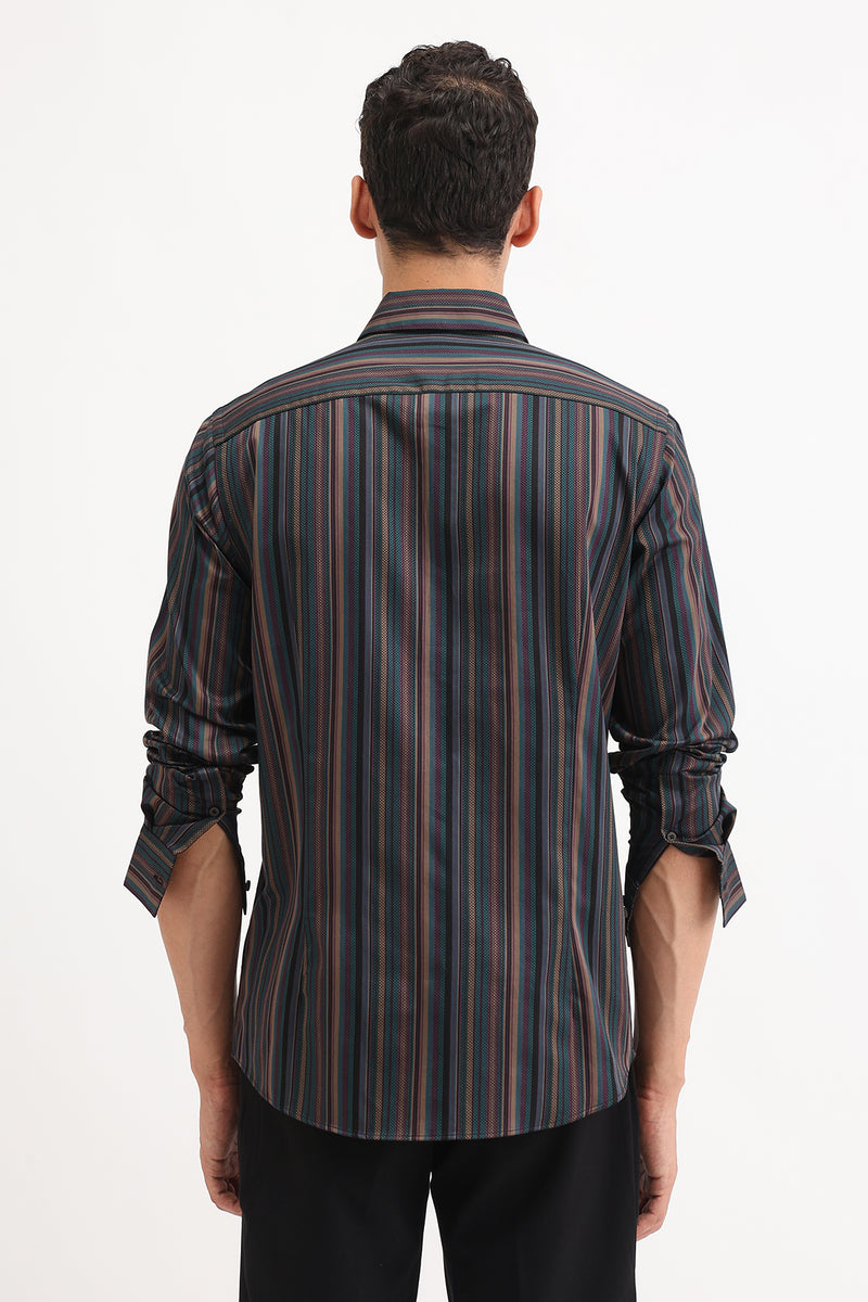 MULTI COLORED STRIPED SHIRT