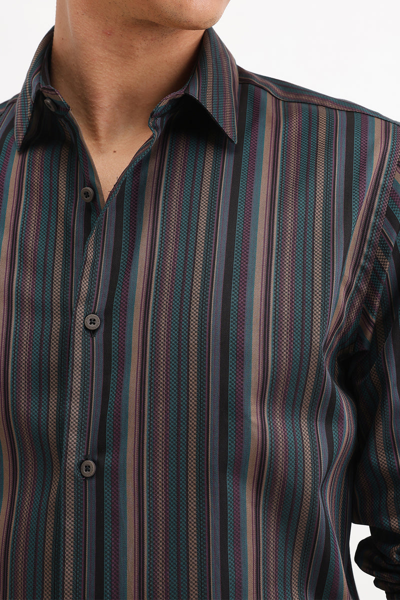 MULTI COLORED STRIPED SHIRT