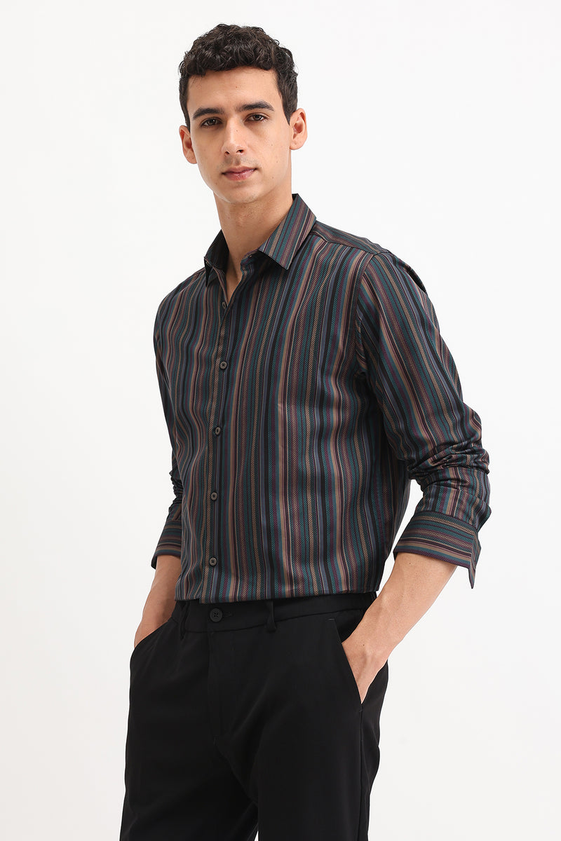 MULTI COLORED STRIPED SHIRT