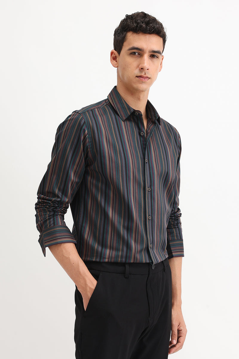 MULTI COLORED STRIPED SHIRT