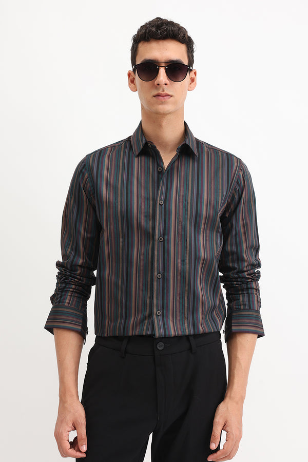 MULTI COLORED STRIPED SHIRT