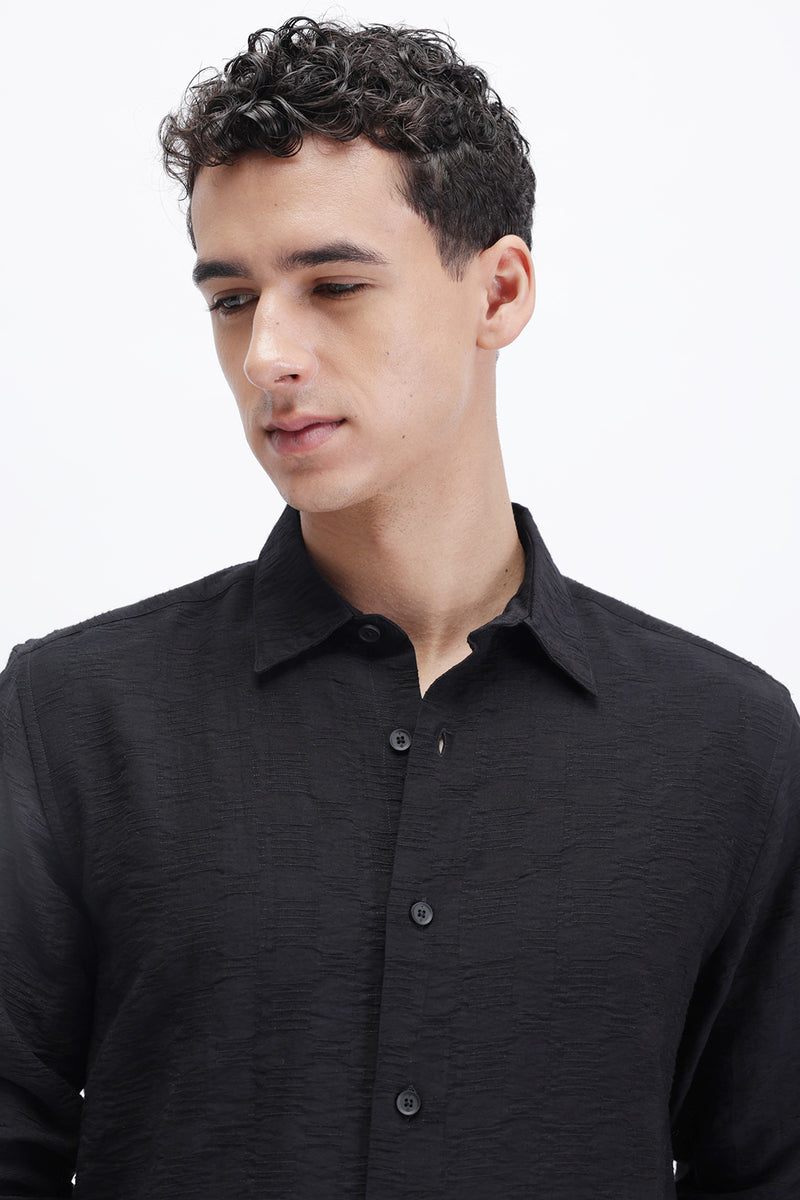 CRINKLE EFFECT TEXTURED SHIRT