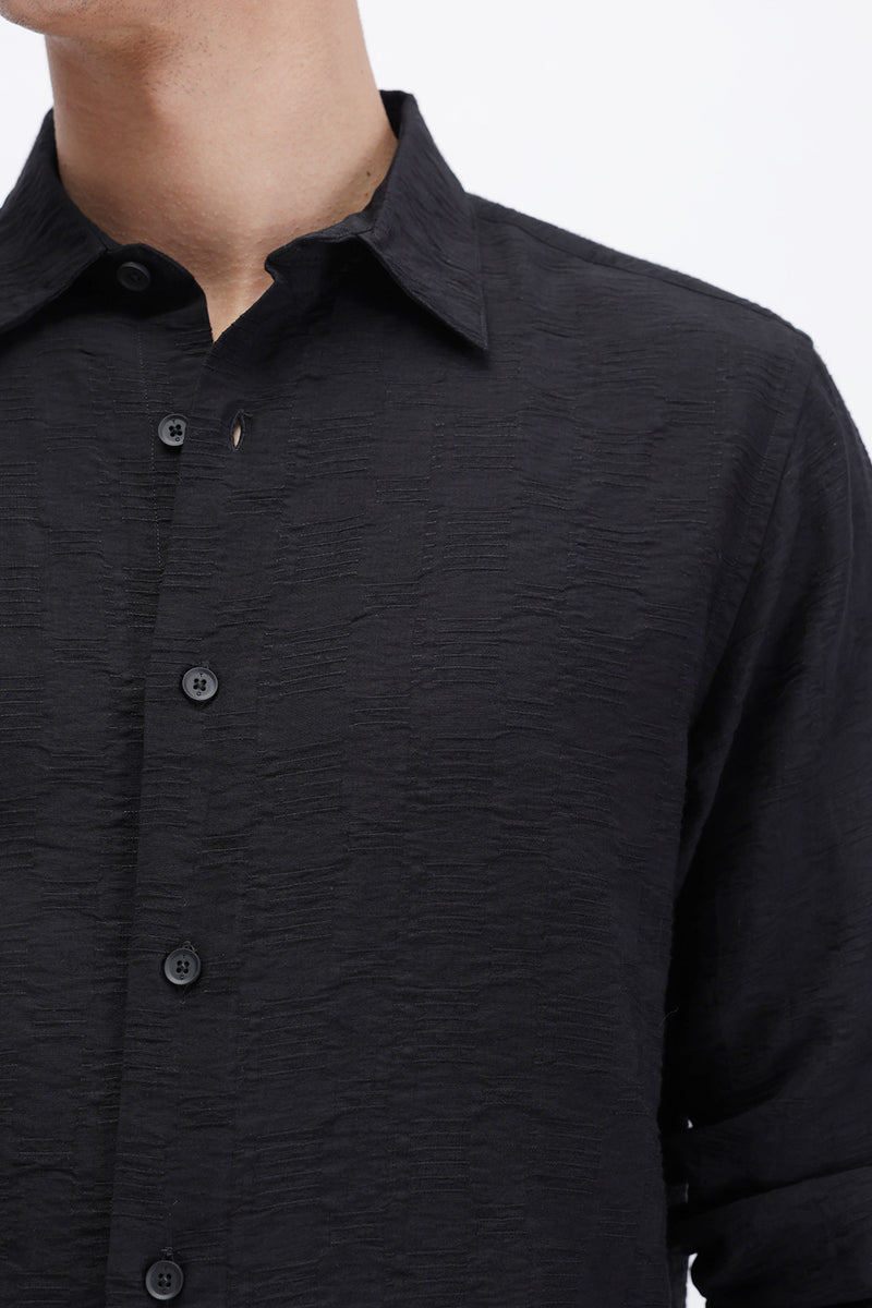 CRINKLE EFFECT TEXTURED SHIRT
