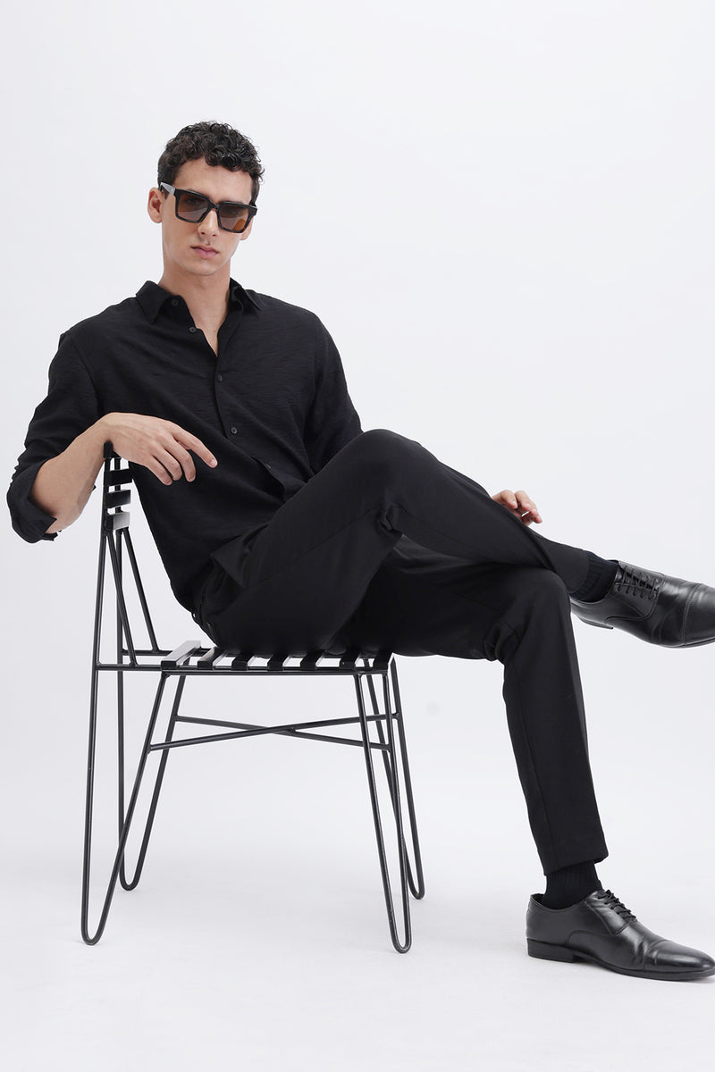 CRINKLE EFFECT TEXTURED SHIRT