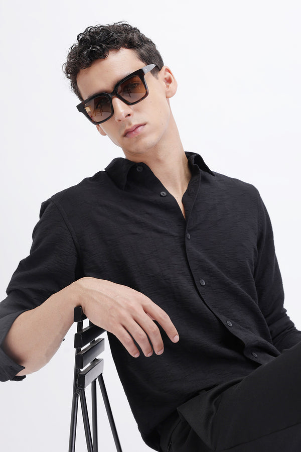 CRINKLE EFFECT TEXTURED SHIRT
