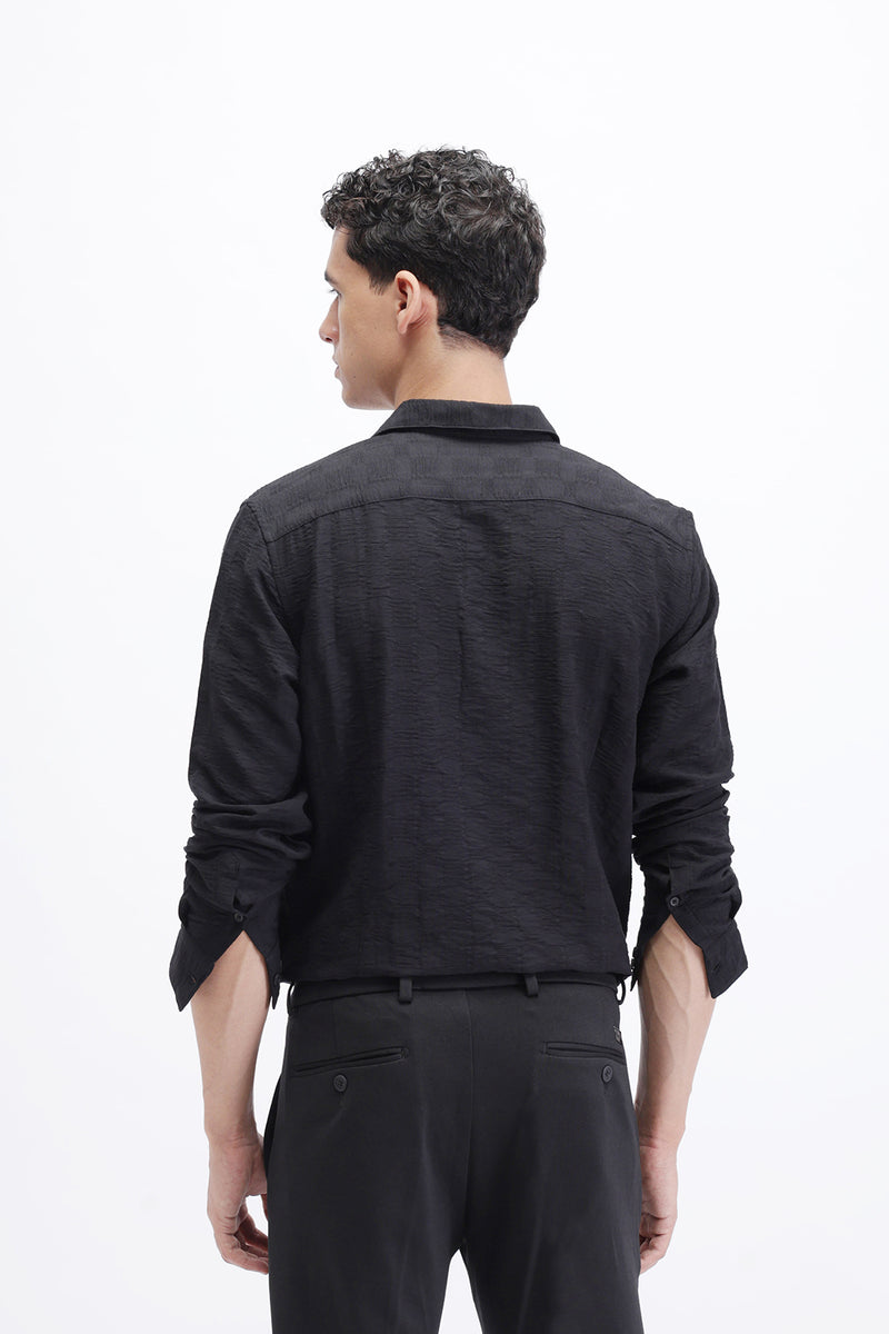 CRINKLE EFFECT TEXTURED SHIRT