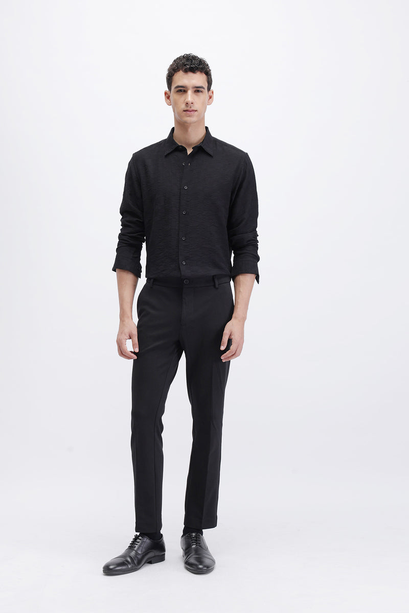 CRINKLE EFFECT TEXTURED SHIRT