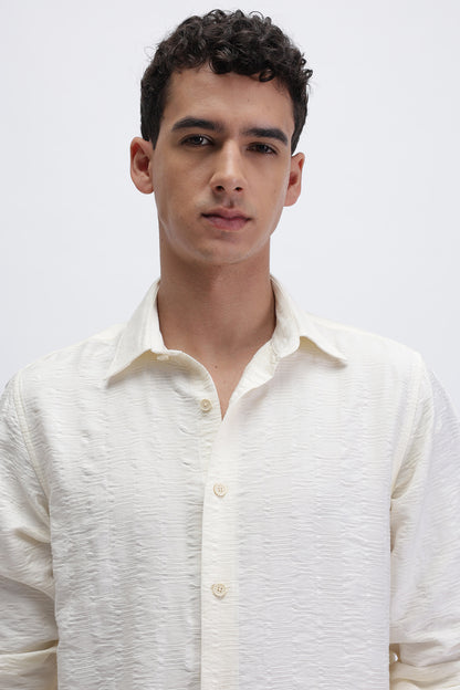CRINKLE EFFECT TEXTURED SHIRT