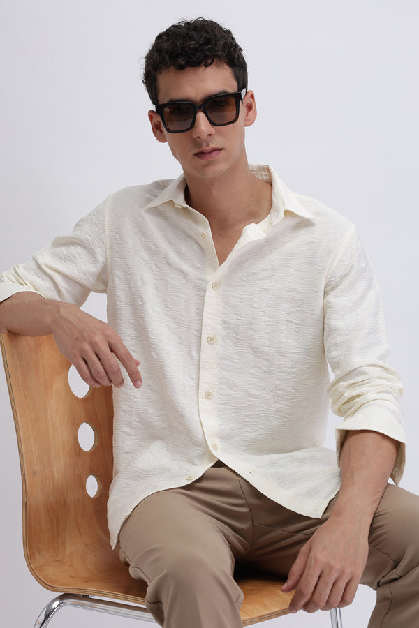 CRINKLE EFFECT TEXTURED SHIRT