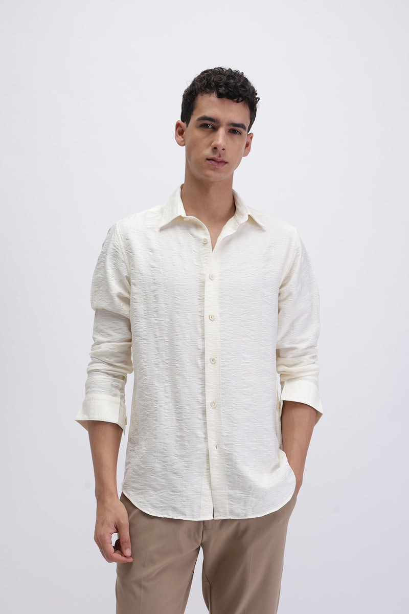 CRINKLE EFFECT TEXTURED SHIRT