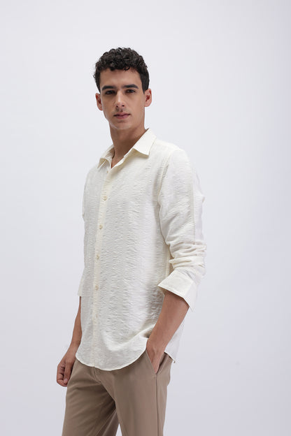 CRINKLE EFFECT TEXTURED SHIRT