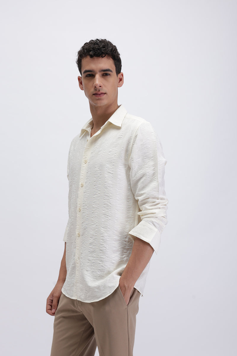 CRINKLE EFFECT TEXTURED SHIRT