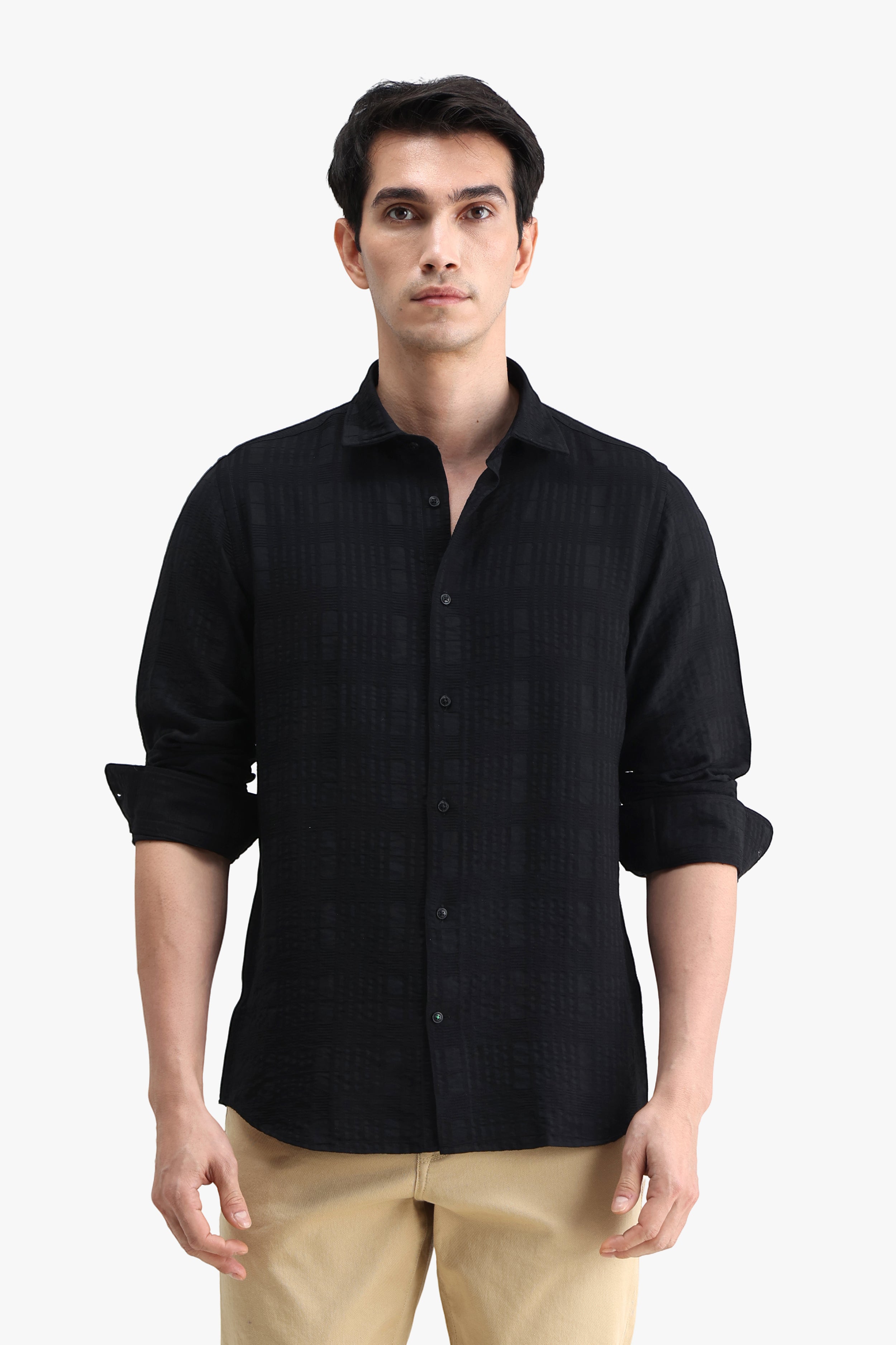 Viscose Blend Solid Shirt