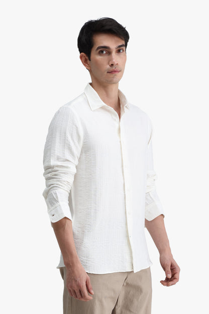 Viscose Blend Solid Shirt