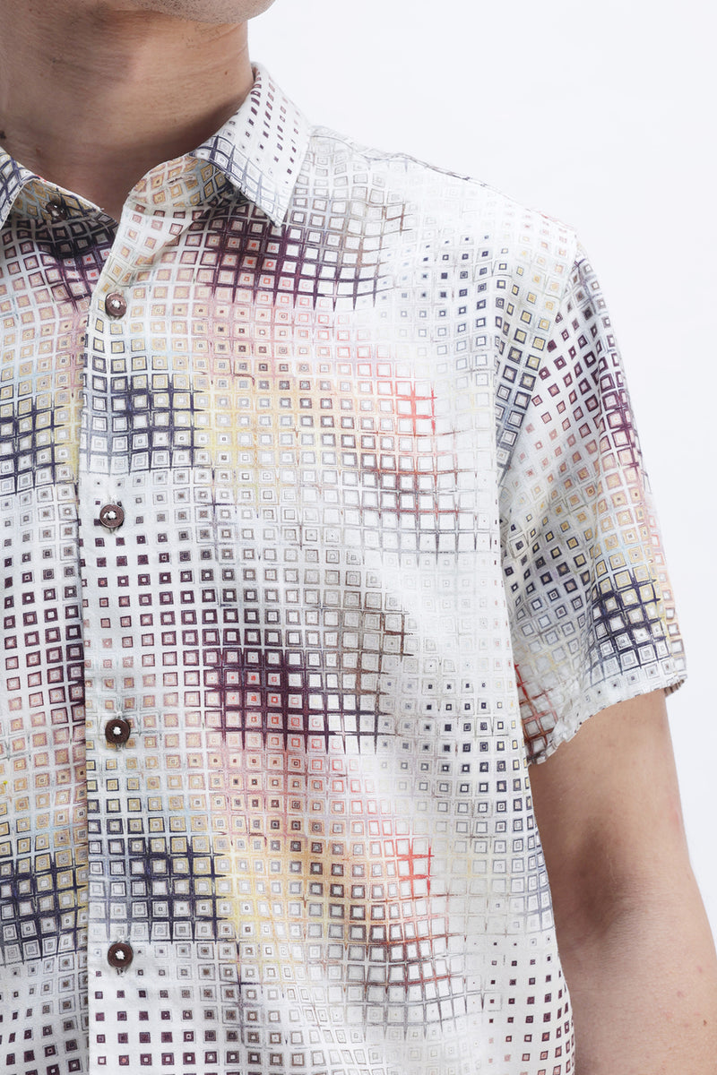 ABSTRACT PRINTED HALF SLEEVES SHIRT