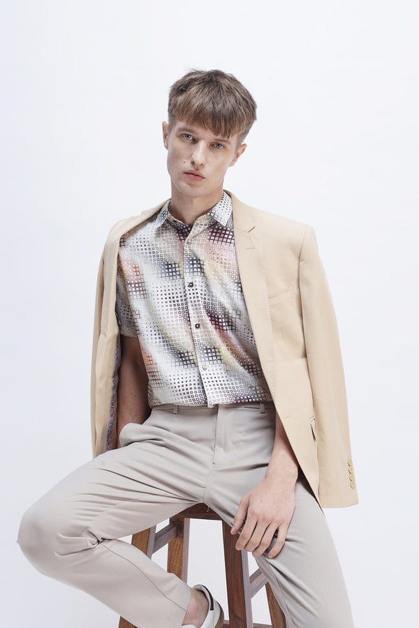 ABSTRACT PRINTED HALF SLEEVES SHIRT